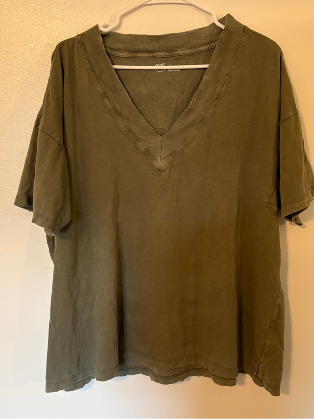 Olive Green Distressed Aerie T Shirt